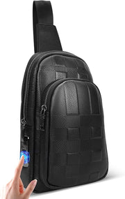 Fingerprint Men Bag Cross Bag, Black