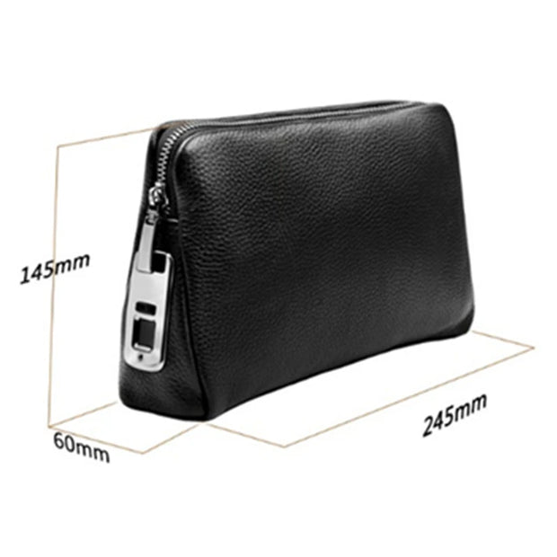 Men's Fingerprint Bags for men Leather Hand Bag