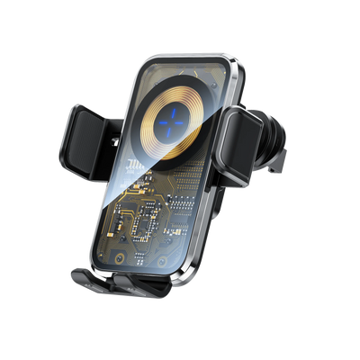 Fast Wireless Charger 15W 360 Rotating Intelligent Induction Vehicle Bracket Touch Sensing Texture Mirror Car Mount