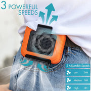 Best-selling 6000 MAh Portable Fan Rechargeable fan Turbine Outdoor Fan High Wind Usb Suspension  Mini Waist Hanging Fan