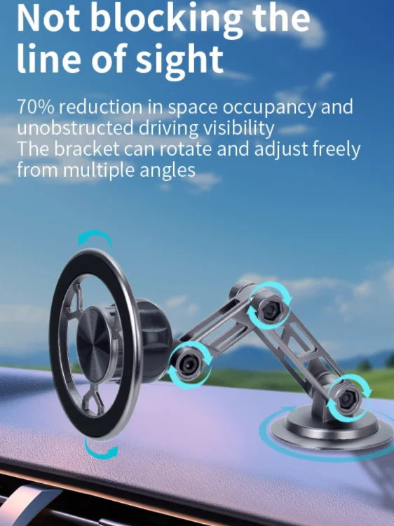 Strong Magnetic Alloy  Stable 1080 Degree Rotation Folding Arm Bracket Car Dashboard Mount Phone Holder