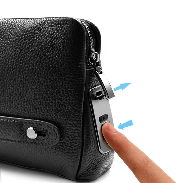 Men's Fingerprint Bags for men Leather Hand Bag