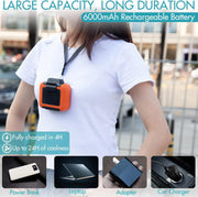 Best-selling 6000 MAh Portable Fan Rechargeable fan Turbine Outdoor Fan High Wind Usb Suspension  Mini Waist Hanging Fan